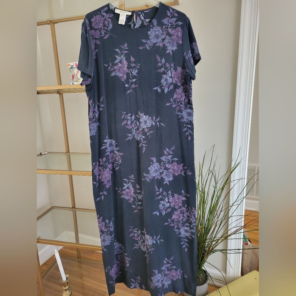 Beautiful Navy Silk Jones & Co. Dress (Size 16)